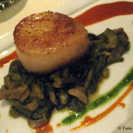 CALLO DE HACHA A LA PLANCHA Y PORTOBELLO