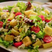 Greens with Polenta Croutons (Valerie Bertinelli)