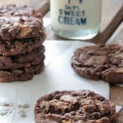 Chocolate Cake Reeses Peanut Butter Chunk Cookies