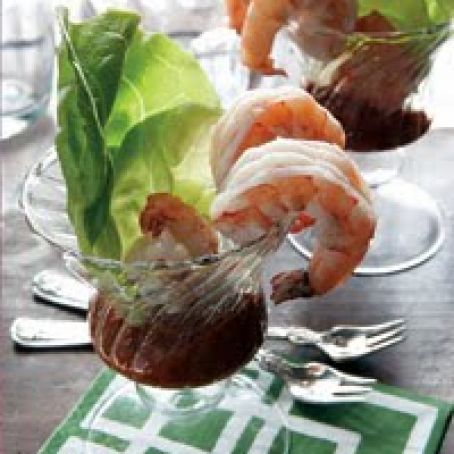 Vermouth-Poached Shrimp with Ginger Remoulade 