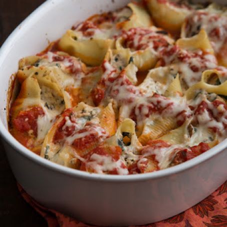 Cremini and Chard Stuffed Shells