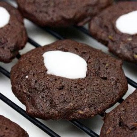Chewy Chocolate Fudge Cookies with Peppermint Glaze