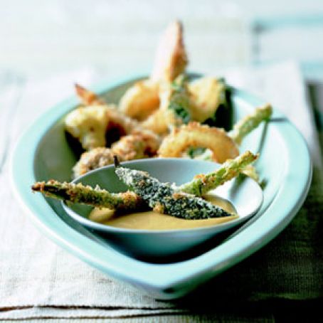 Vegetable Tempura with Honey-Mustard Sauce