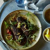 Lamb Kebabs With Roasted Tomatoes & Tahini