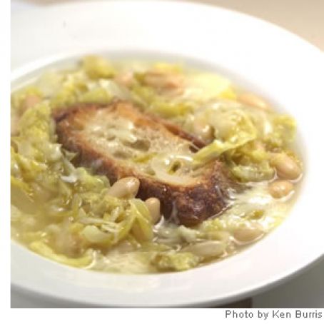 Italian Peasant Soup with Cabbage, Beans & Cheese