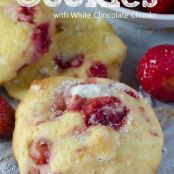Strawberry Cookies With White Chocolate Chunks