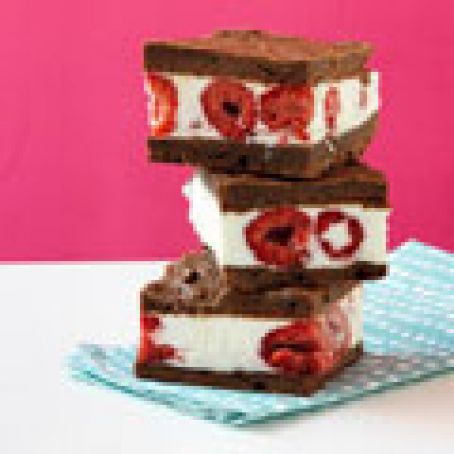 Brownie Coconut Ice Cream Sandwiches