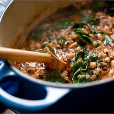 COUSCOUS w/BLACK EYED PEAS & GREENS