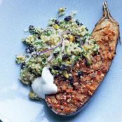 Spiced Eggplant with Bulgur Salad