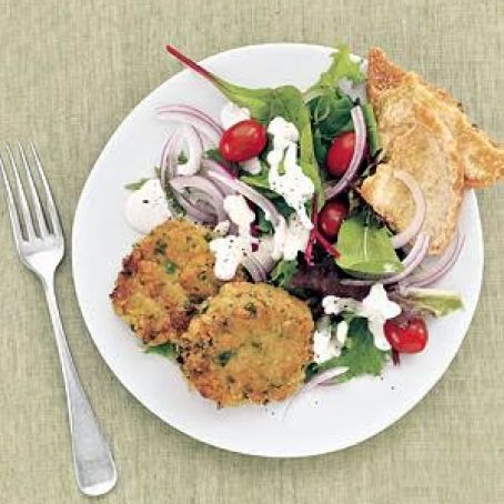 Mediterranean Salad with Chickpea Patties