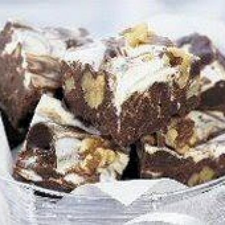 Chocolate Snowswirl Fudge