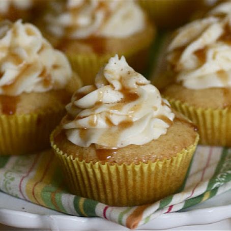Eggnog Cupcakes with Bourbon Caramel