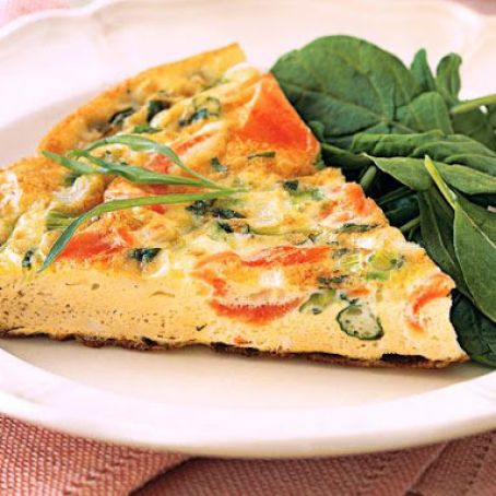 Low Fat Frittata with Smoked Salmon and Scallions
