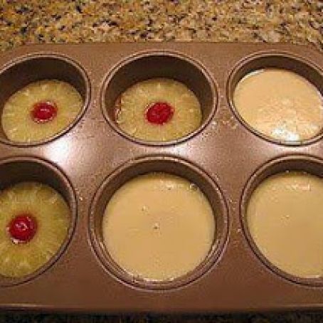 Pineapple Upside Down Cake in a Muffin Pan