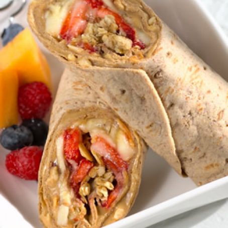 PB&J with Strawberry,Banana & Granola Wrap