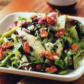 Baby Greens with Glazed Walnuts, Pears and Gorgonzola
