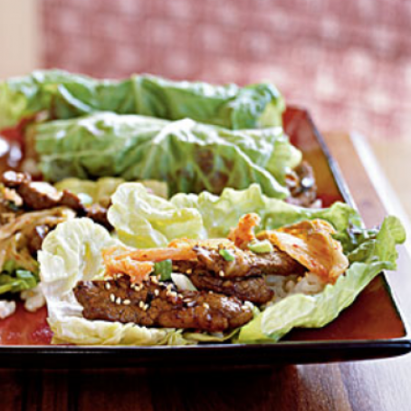 Korean Sesame Beef with Lettuce Wraps