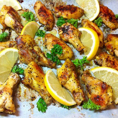 WINGS*****Lemon Garlic Chicken Wings (Actifry)