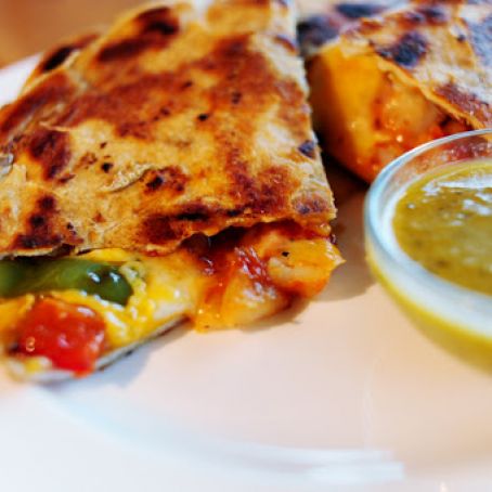 Quesadillas with Shrimp and Peppers