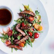Grilled Skirt Steak with Green Bean Salad and Citrus Vinaigrette