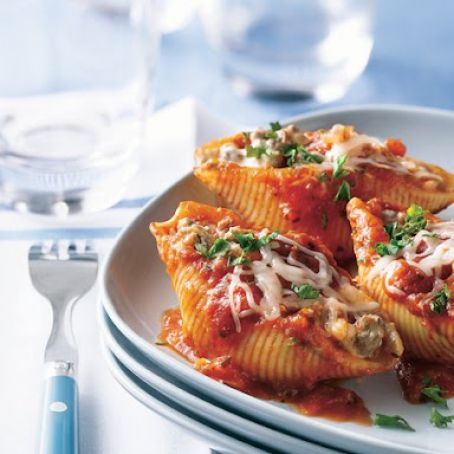Three-Cheese Beef Pasta Shells