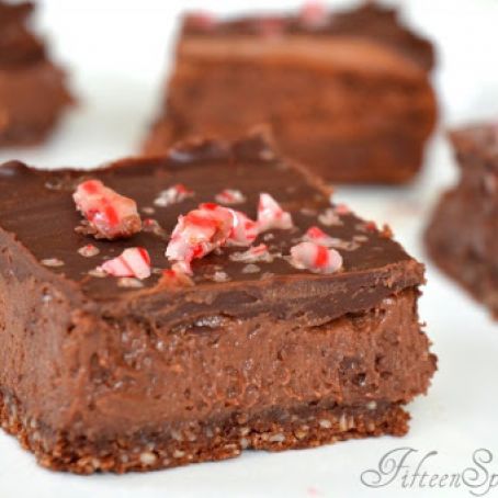 Chocolate Cheesecake Candy Cane Bars