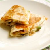 Vegetarian Spinach, Mushroom and Jack Quesadilla