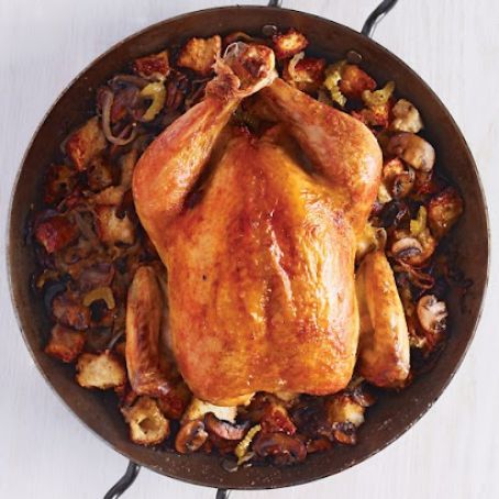 Skillet-Roasted Chicken with Stuffing