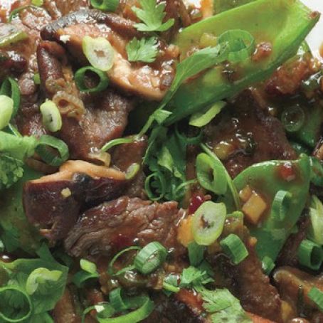 Beef, Shiitake, and Snow Pea Stir-Fry