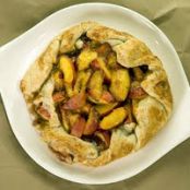 Fresh Peaches and Cream Rustic Pie