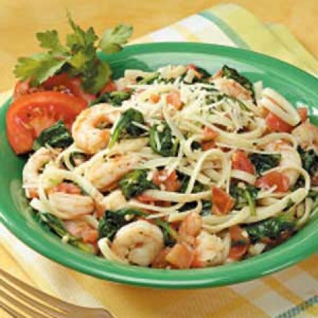 Spinach Shrimp Fettuccine Recipe