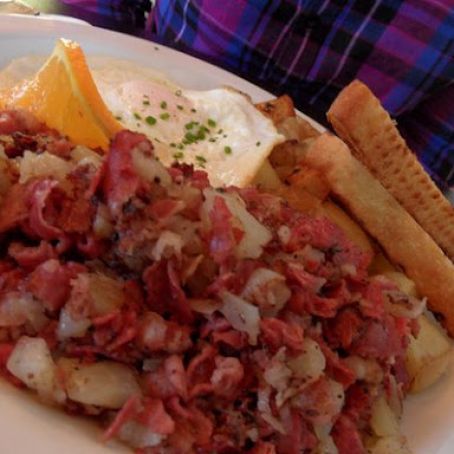 Pastrami Hash Confit Potatoes, Parsley and Shallots