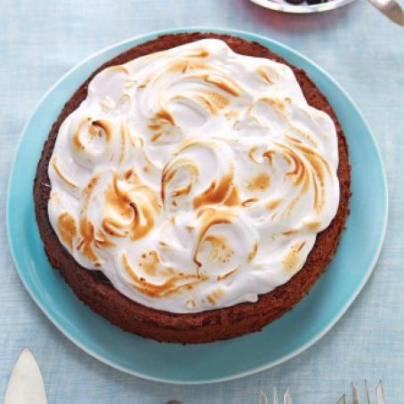 Flourless Chocolate-Almond Torte with Cherry Preserves and Kirsch Meringue