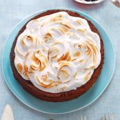 Flourless Chocolate-Almond Torte with Cherry Preserves and Kirsch Meringue