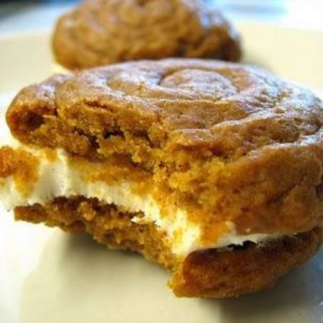 Pumpkin Whoopie Pies with Cream Cheese Filling