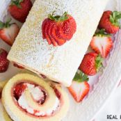 STRAWBERRIES AND CREAM SWISS ROLL