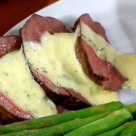 Lobster-Stuffed Beef Tenderloin with Bearnaise Sauce