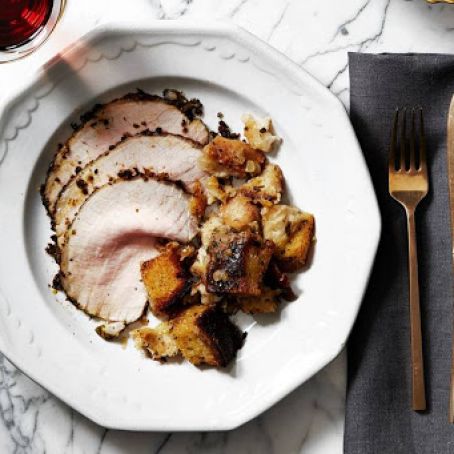 Chermoula-Rubbed Pork With Brown-Butter Stuffing