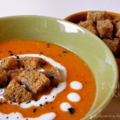 Red Lentil Soup with Garlic & Seaweed Croutons