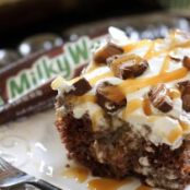 Milky Way Poked Cake