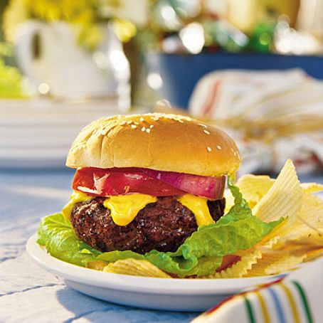 Grilled Cheddar Burgers
