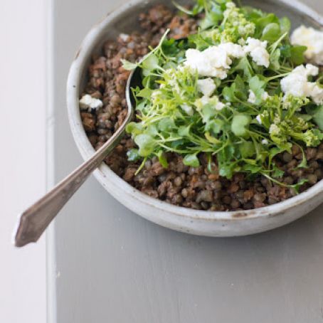 Lentils with Wine Glazed Vegetables