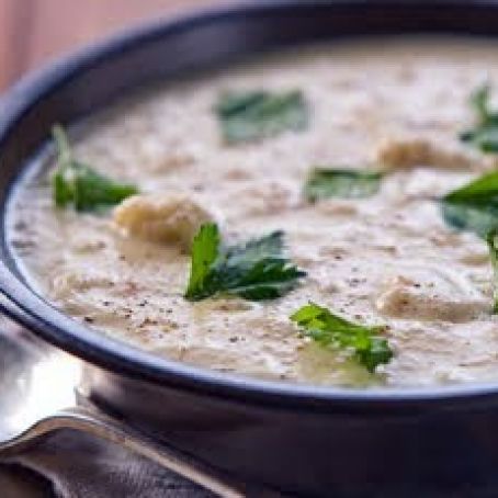 Creamy, Chunky, Cauliflower-Bacon Soup