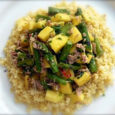Bulgur with Asparagus, Tunafish and Mango