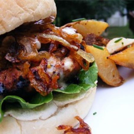 Turkey Burgers with Barbecued Onions