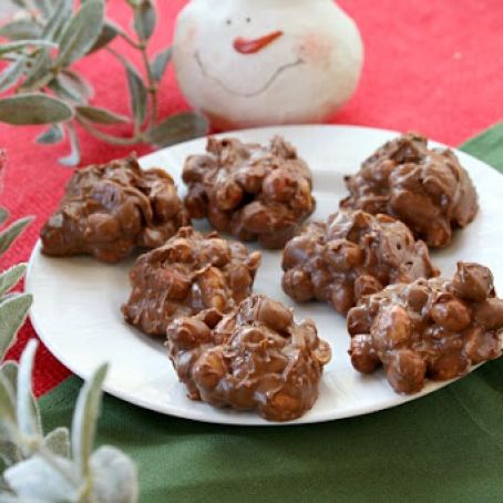 CHOCOLATE-BUTTERSCOTCH PEANUT CLUSTERS