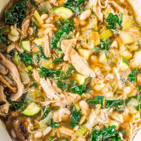 30-Minute Kale, White Bean & Chicken Soup
