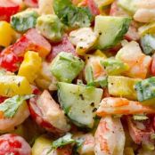 Creamy shrimp salad with avocado