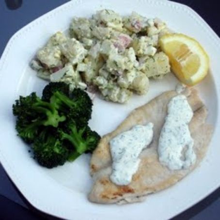 Tilapia with Creamy Dill Sauce