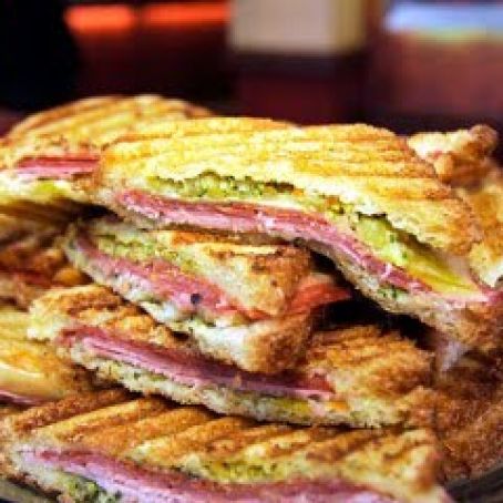 Muffuletta-Style Grilled Ham-and-Cheese Sandwiches